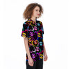 Abstract Lip Graffiti Print Women's Golf Shirts-grizzshop