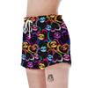 Abstract Lip Graffiti Print Women's Shorts-grizzshop