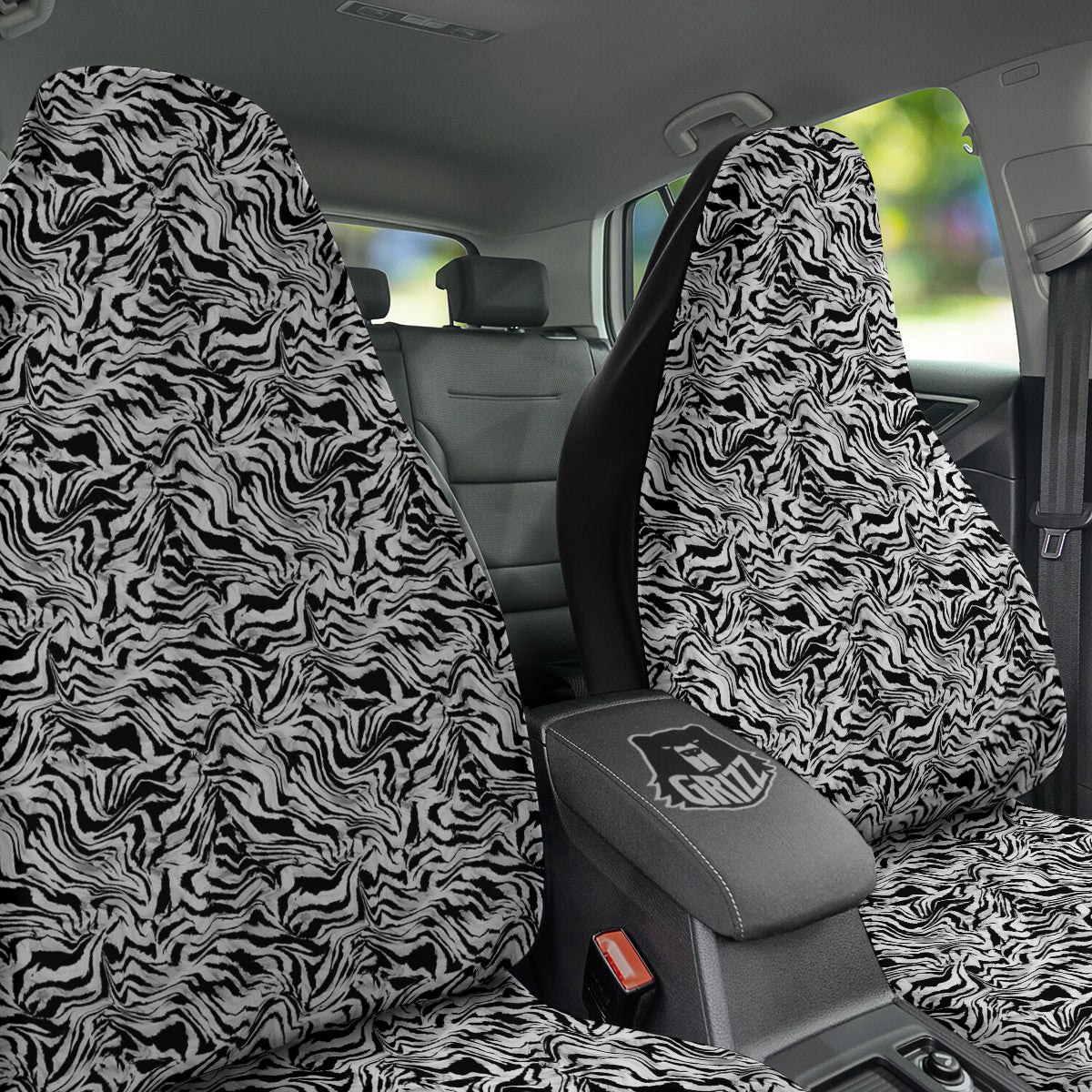 Abstract Liquify Watercolor Zebra Tie Dye Print Car Seat Covers-grizzshop