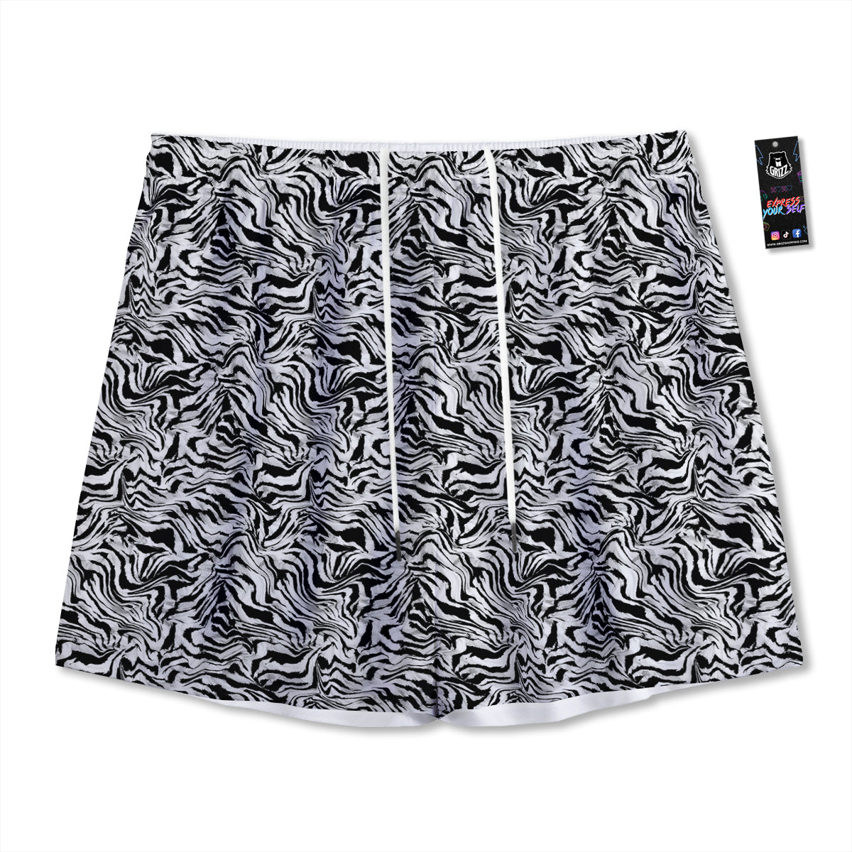 Argyle Grey Print Pattern Mesh Shorts