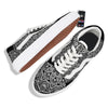 Abstract Mandala White And Black Print Skate Shoes-grizzshop