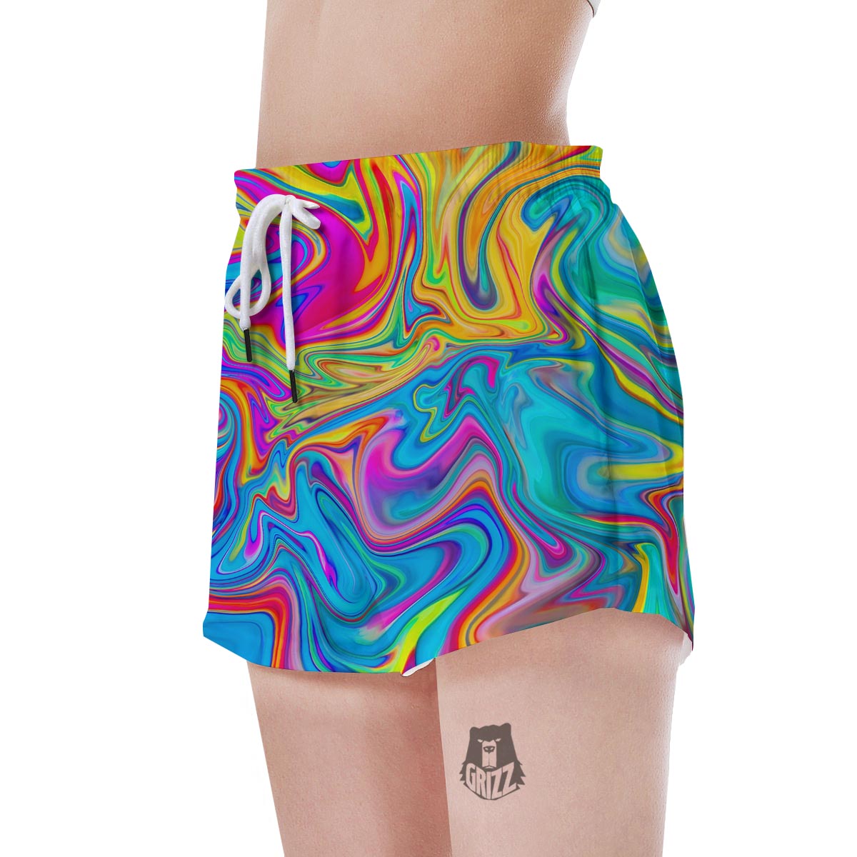 Abstract Mixing Ink Women's Shorts-grizzshop