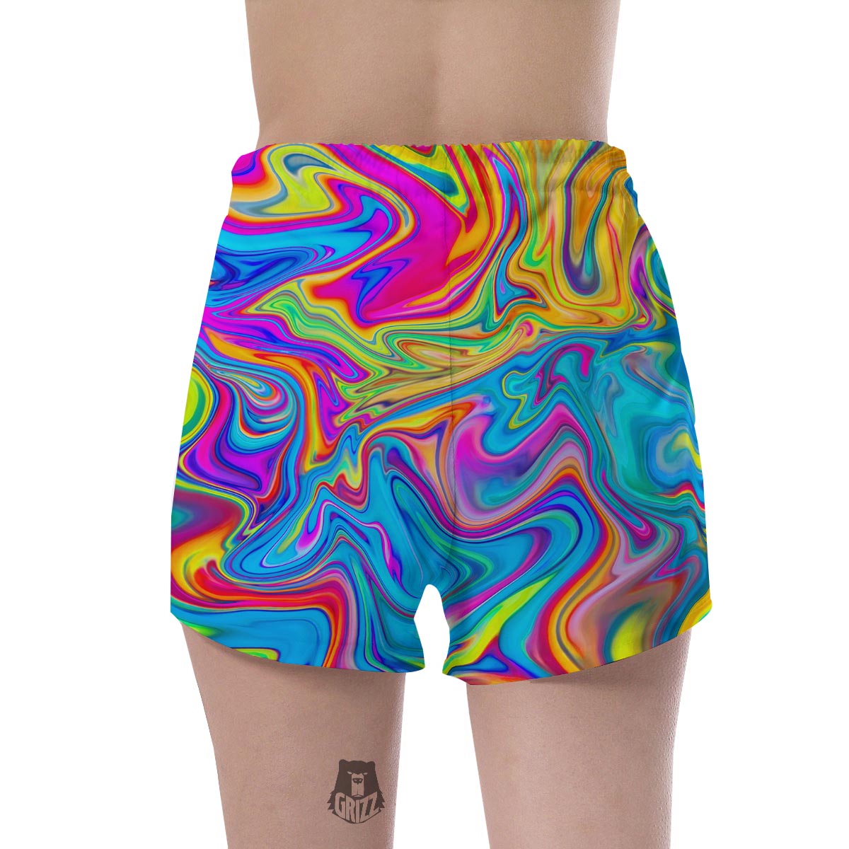 Abstract Mixing Ink Women's Shorts-grizzshop