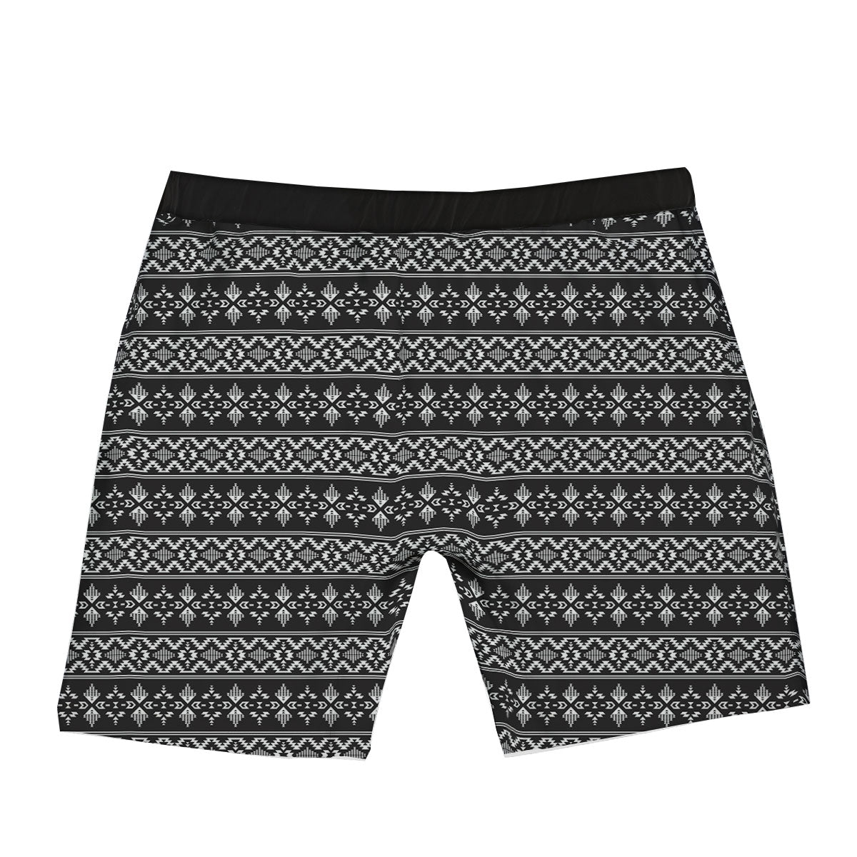 Abstract Navajo White And Black Print Boxer Briefs-grizzshop