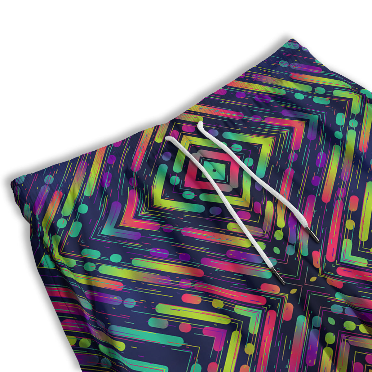 Abstract Neon Colorful Stripes Print Pattern Men's Athletic Shorts