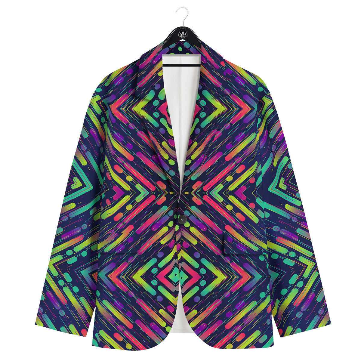Abstract Neon Colorful Stripes Print Pattern Men's Sport Coat-grizzshop