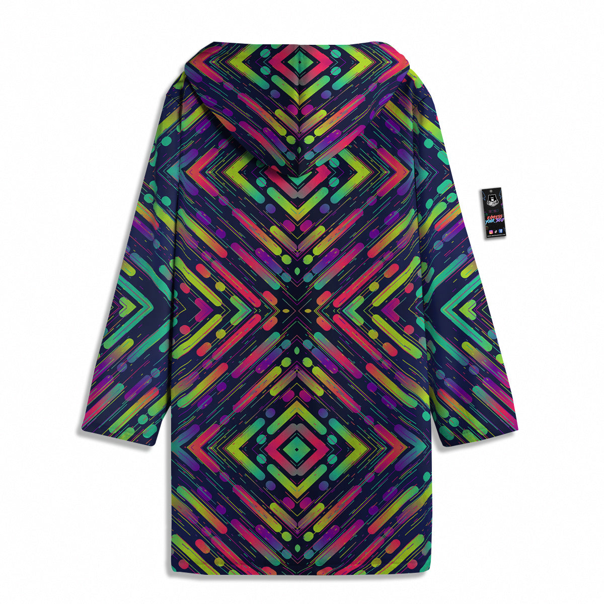 Abstract Neon Colorful Stripes Print Pattern Men's Windbreaker Jacket-grizzshop