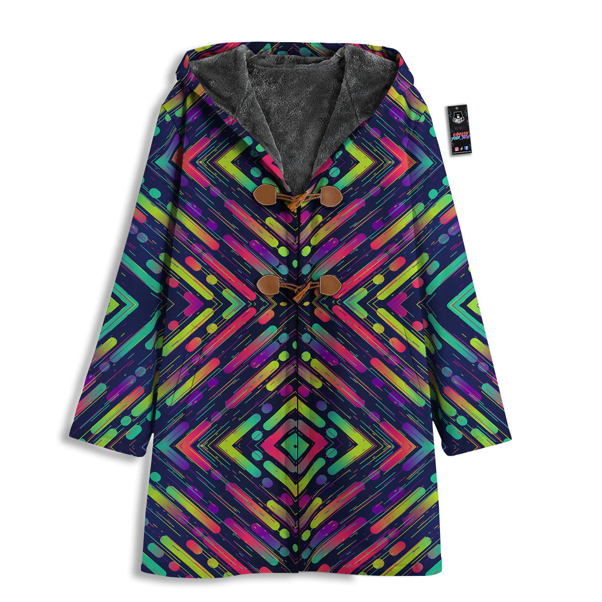 Abstract Neon Colorful Stripes Print Pattern Men's Windbreaker Jacket-grizzshop