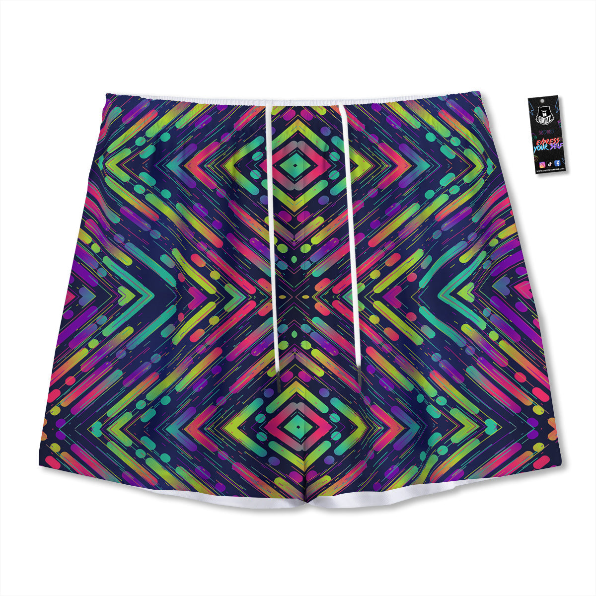 Argyle Halloween Print Pattern Mesh Shorts