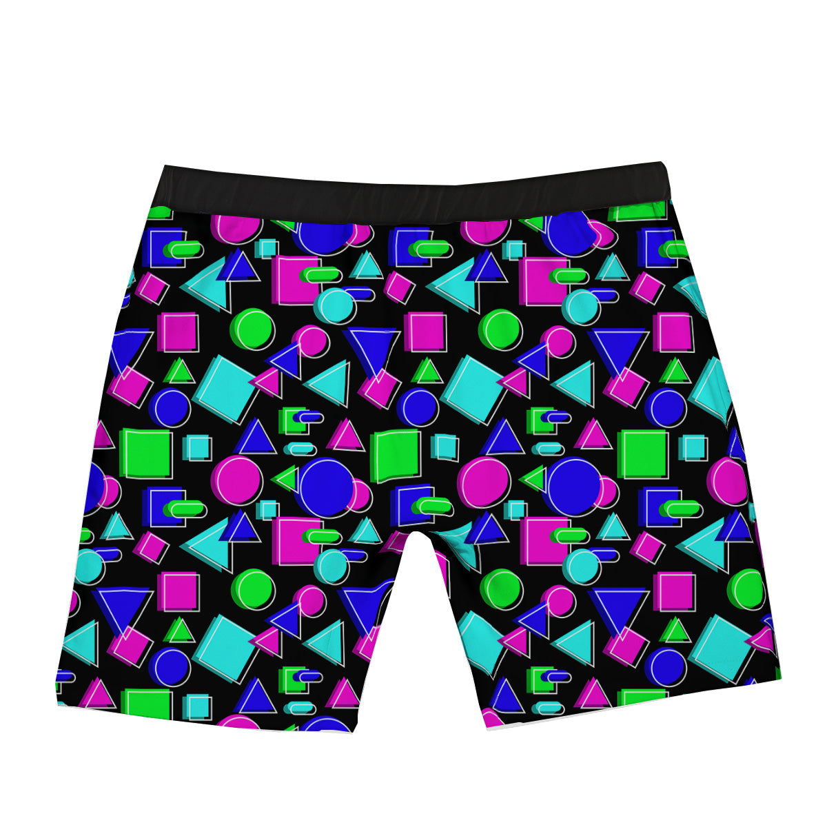 Abstract Neon Geometric Print Pattern Boxer Briefs-grizzshop