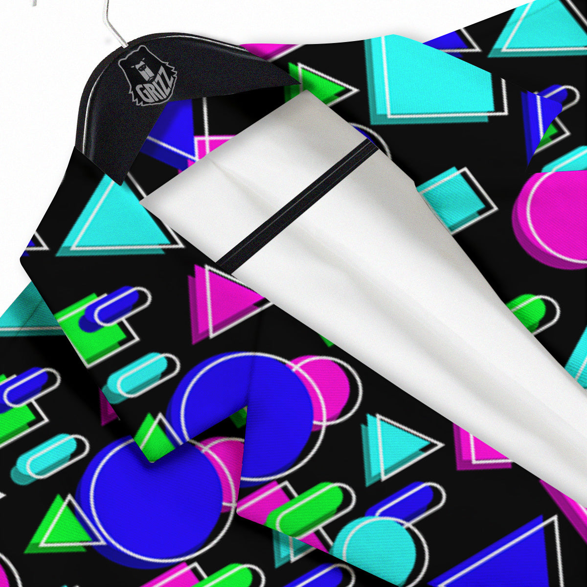 Abstract Neon Geometric Print Pattern Men's Sport Coat-grizzshop