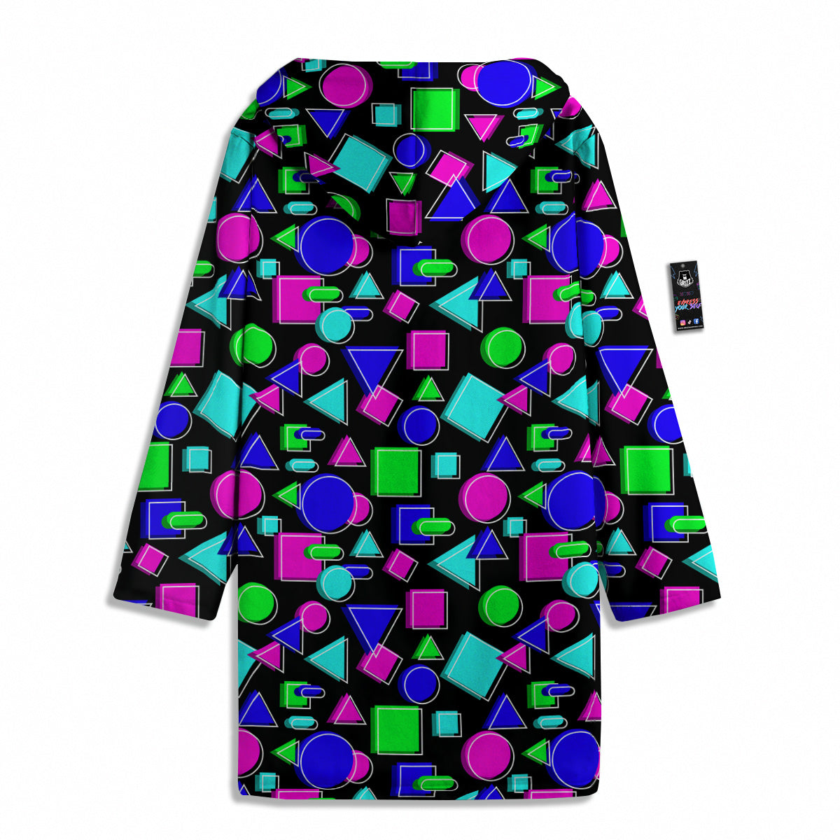 Abstract Neon Geometric Print Pattern Men's Windbreaker Jacket-grizzshop