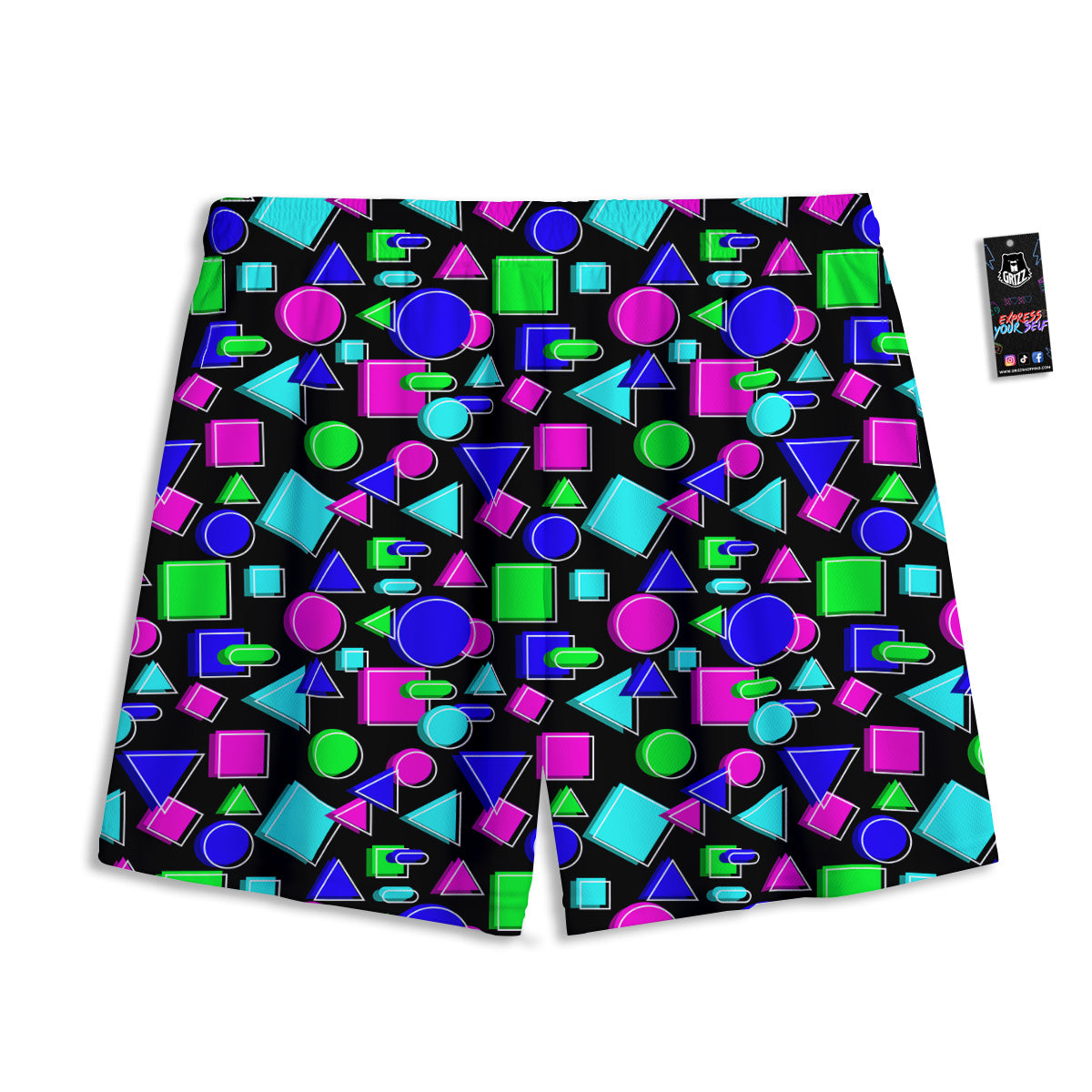 Argyle Pink And Green Print Pattern Mesh Shorts