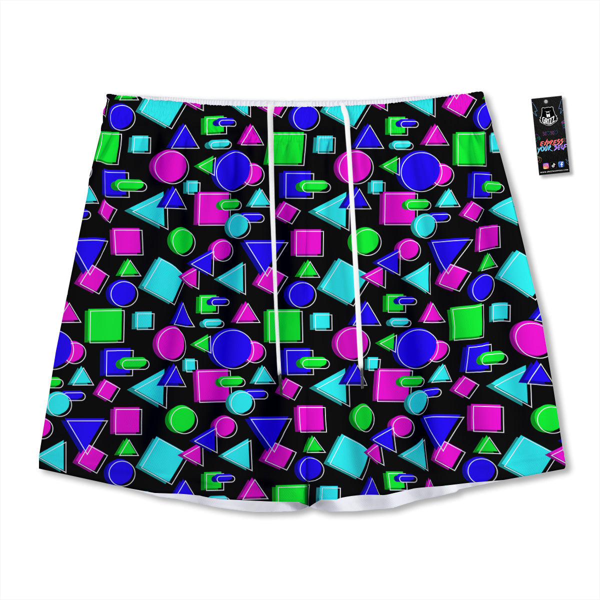 Argyle Pink And Green Print Pattern Mesh Shorts