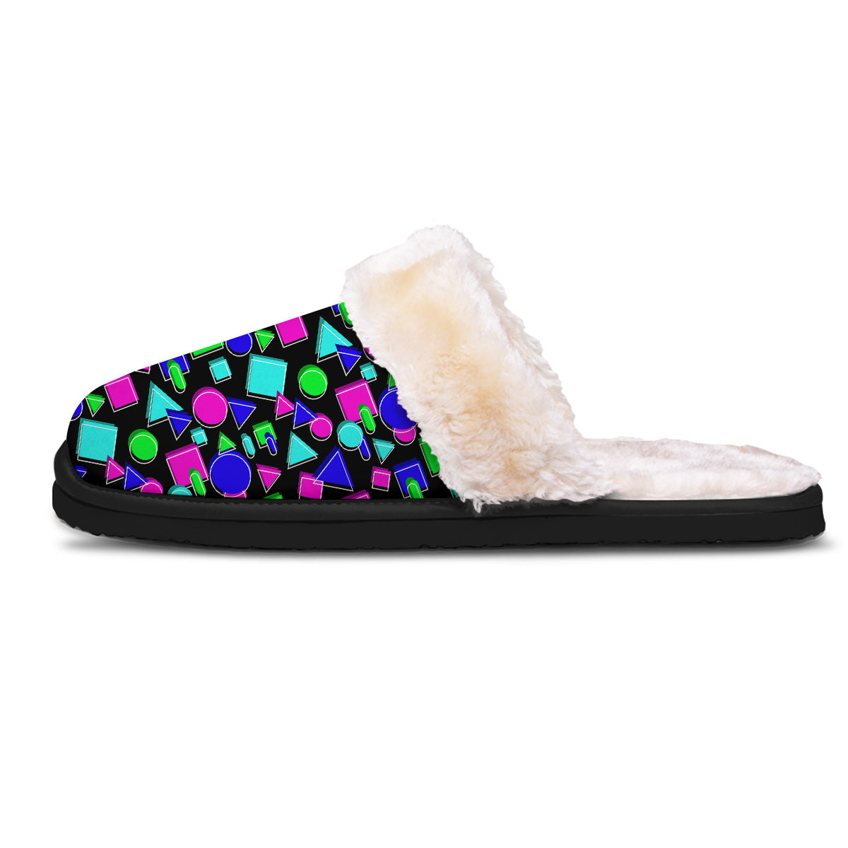 Abstract Neon Geometric Print Pattern Slippers-grizzshop
