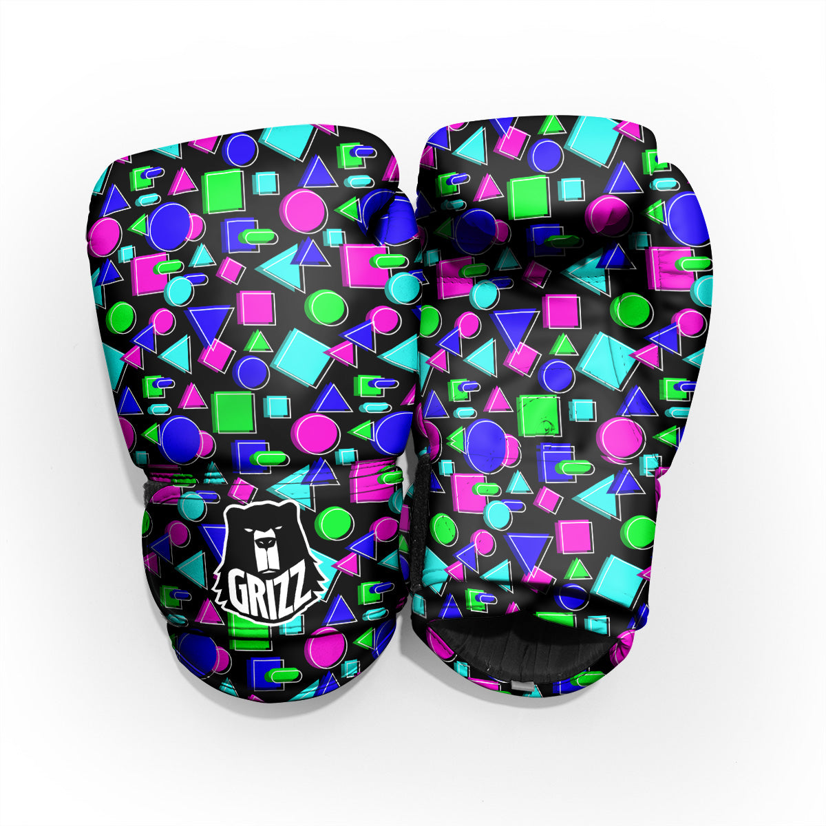 Abstract Neon Geometric Print Pattern Pro Boxing Glove