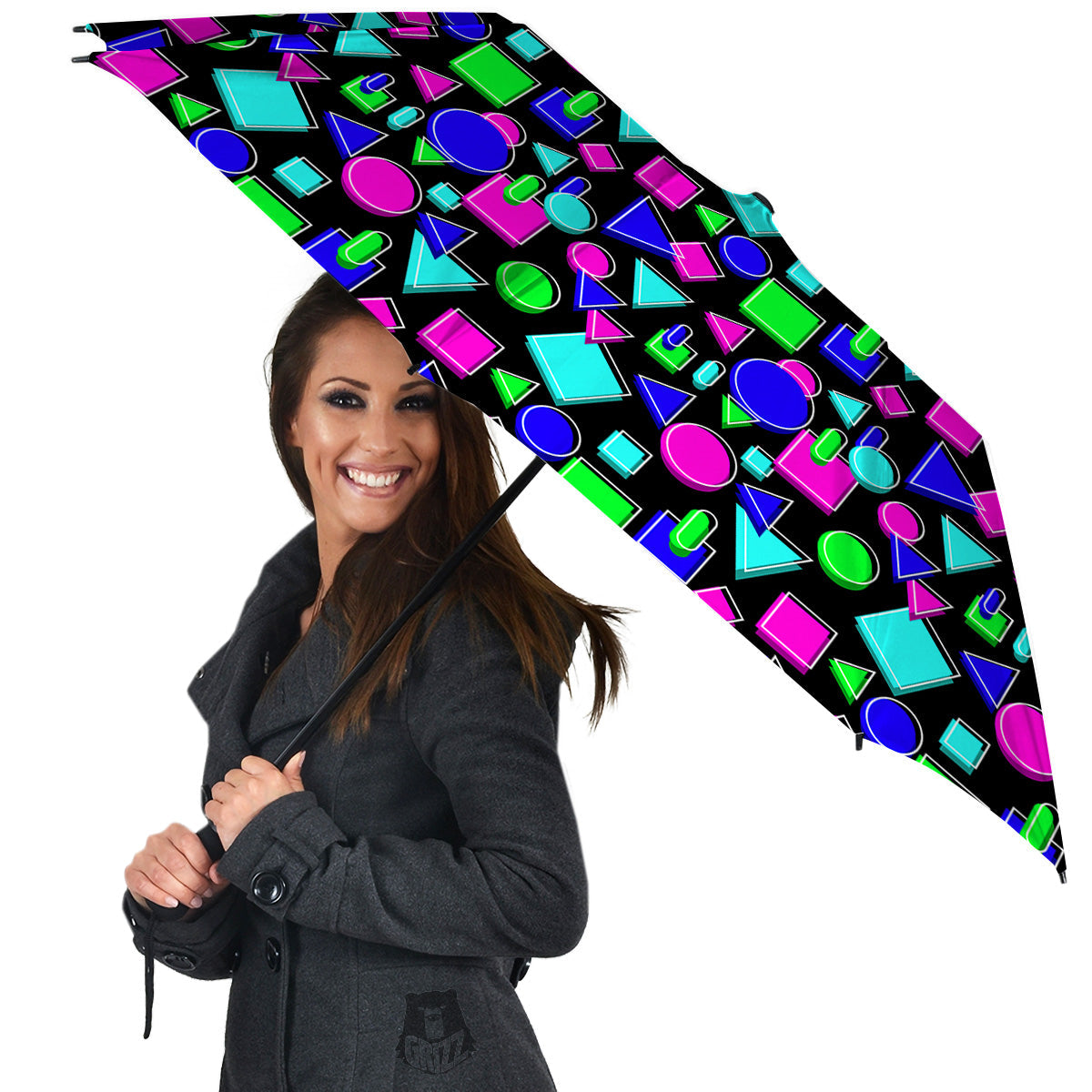 Abstract Neon Geometric Print Pattern Umbrella-grizzshop