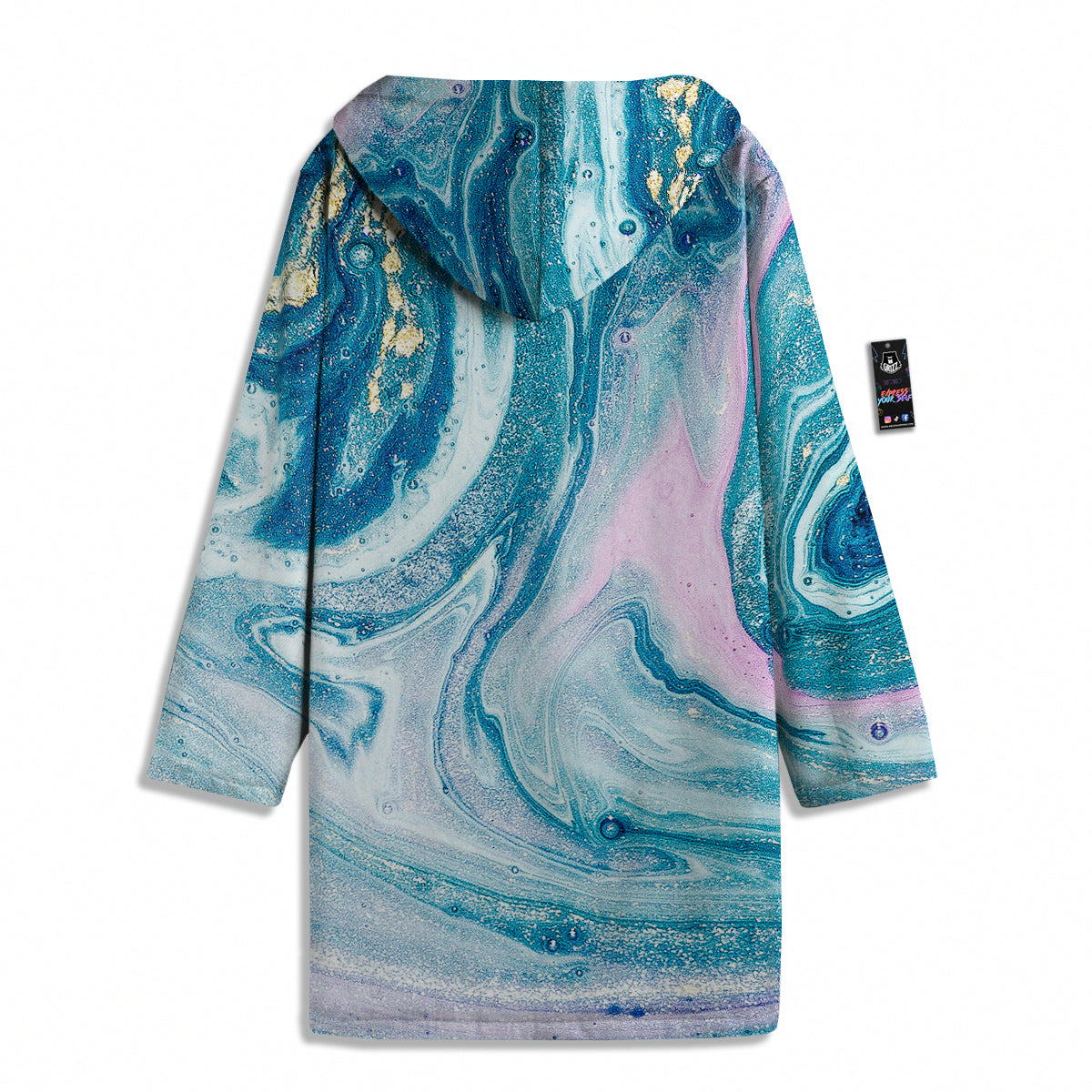 Abstract Ocean Marble Pink Blue Print Men's Windbreaker Jacket-grizzshop