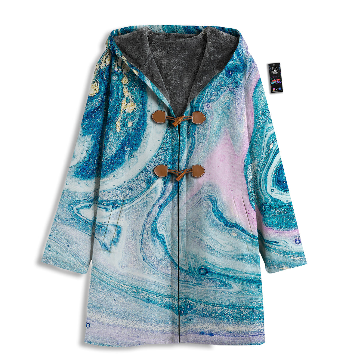 Abstract Ocean Marble Pink Blue Print Men's Windbreaker Jacket-grizzshop