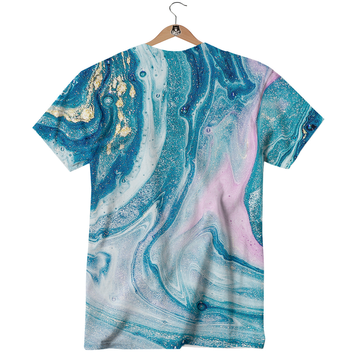 Abstract Ocean Marble Pink Blue Print T-Shirt-grizzshop
