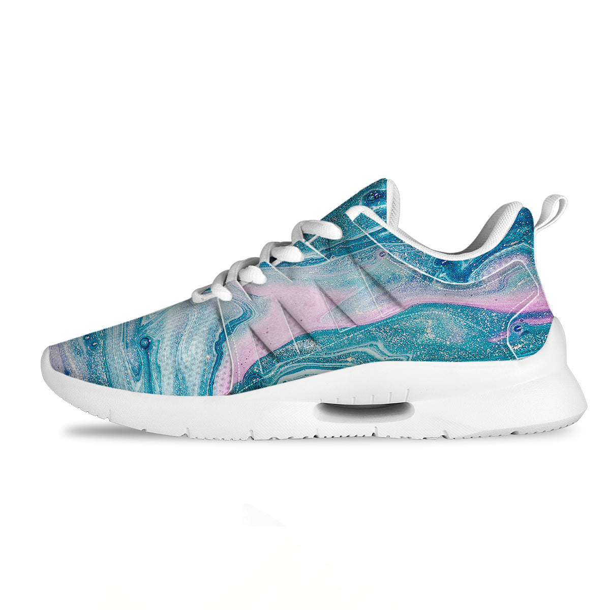 Abstract Ocean Marble Pink Blue Print Tennis Shoes-grizzshop