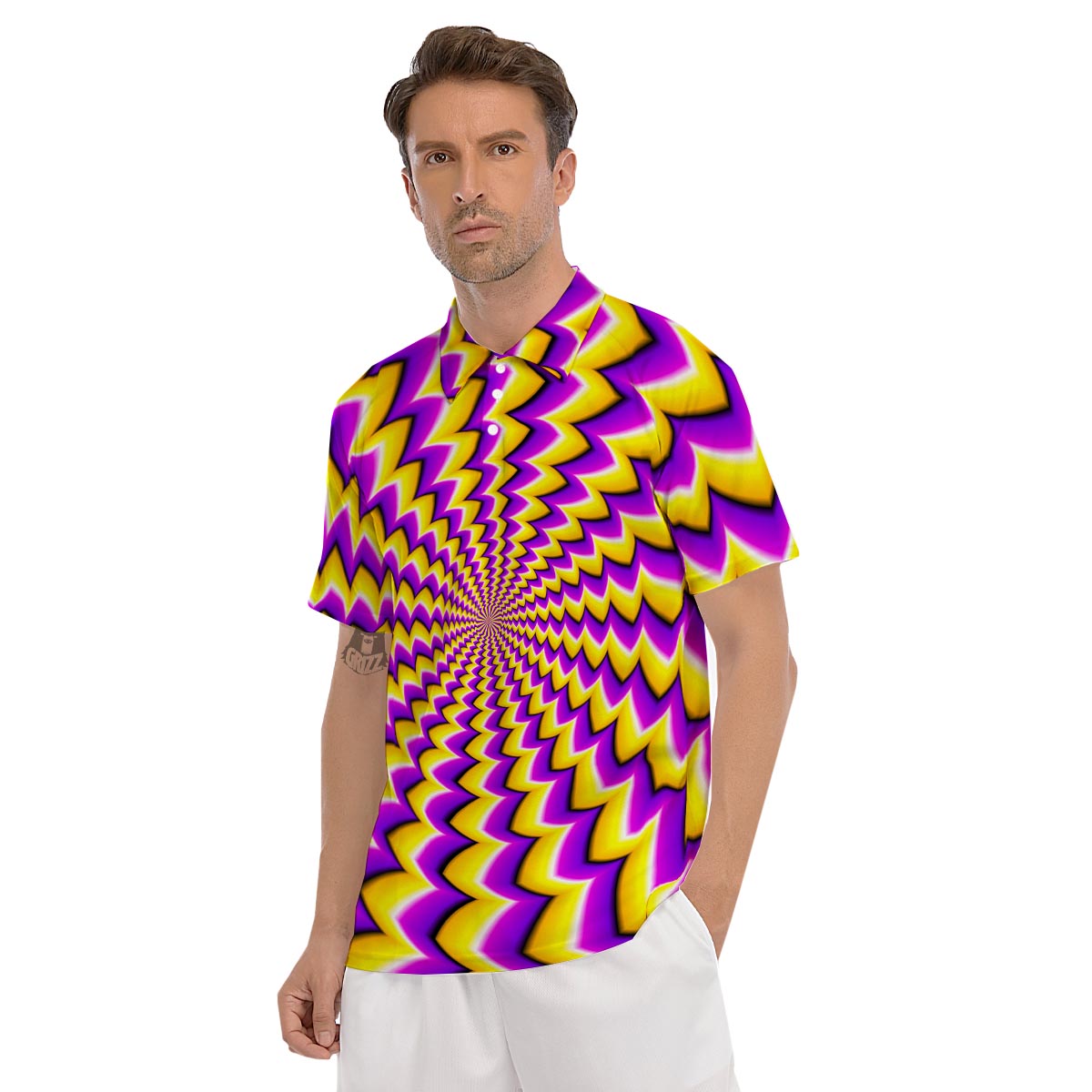 Abstract Optical illusion Men's Golf Shirts-grizzshop