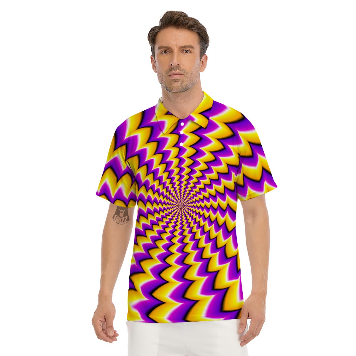 Abstract Optical illusion Men's Golf Shirts-grizzshop