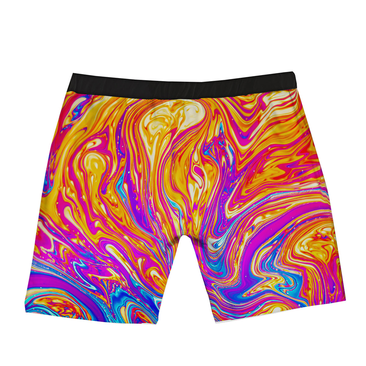 Abstract Orange Psychedelic Print Boxer Briefs-grizzshop