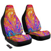 Abstract Orange Psychedelic Print Car Seat Covers-grizzshop