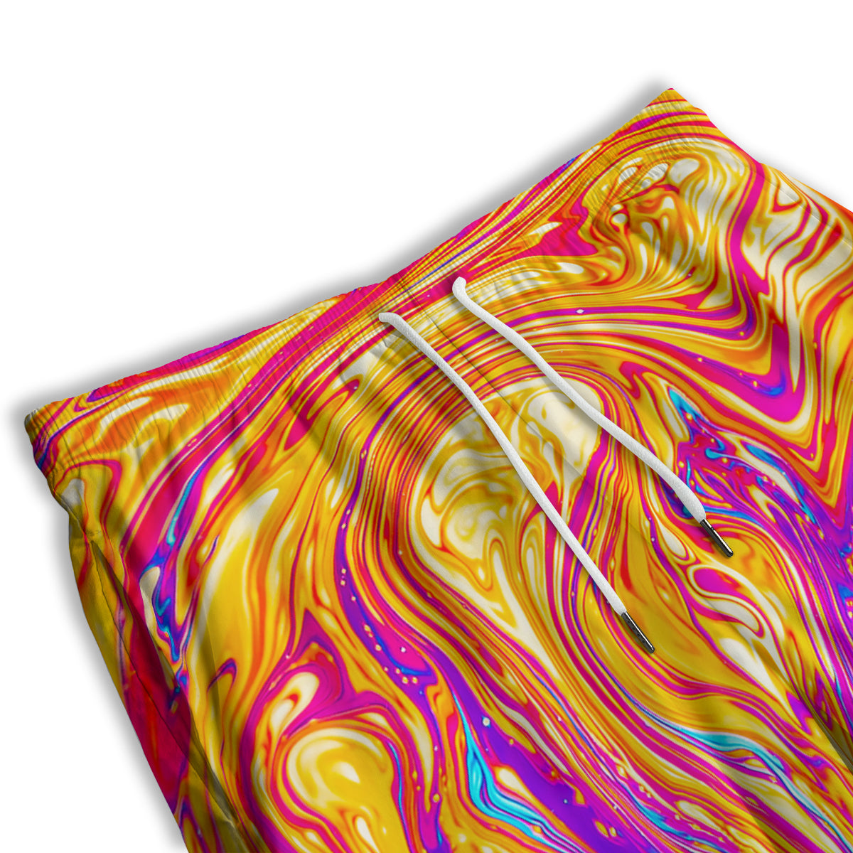 Abstract Orange Psychedelic Print Men's Athletic Shorts