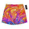 Abstract Orange Psychedelic Print Men's Running Shorts-grizzshop