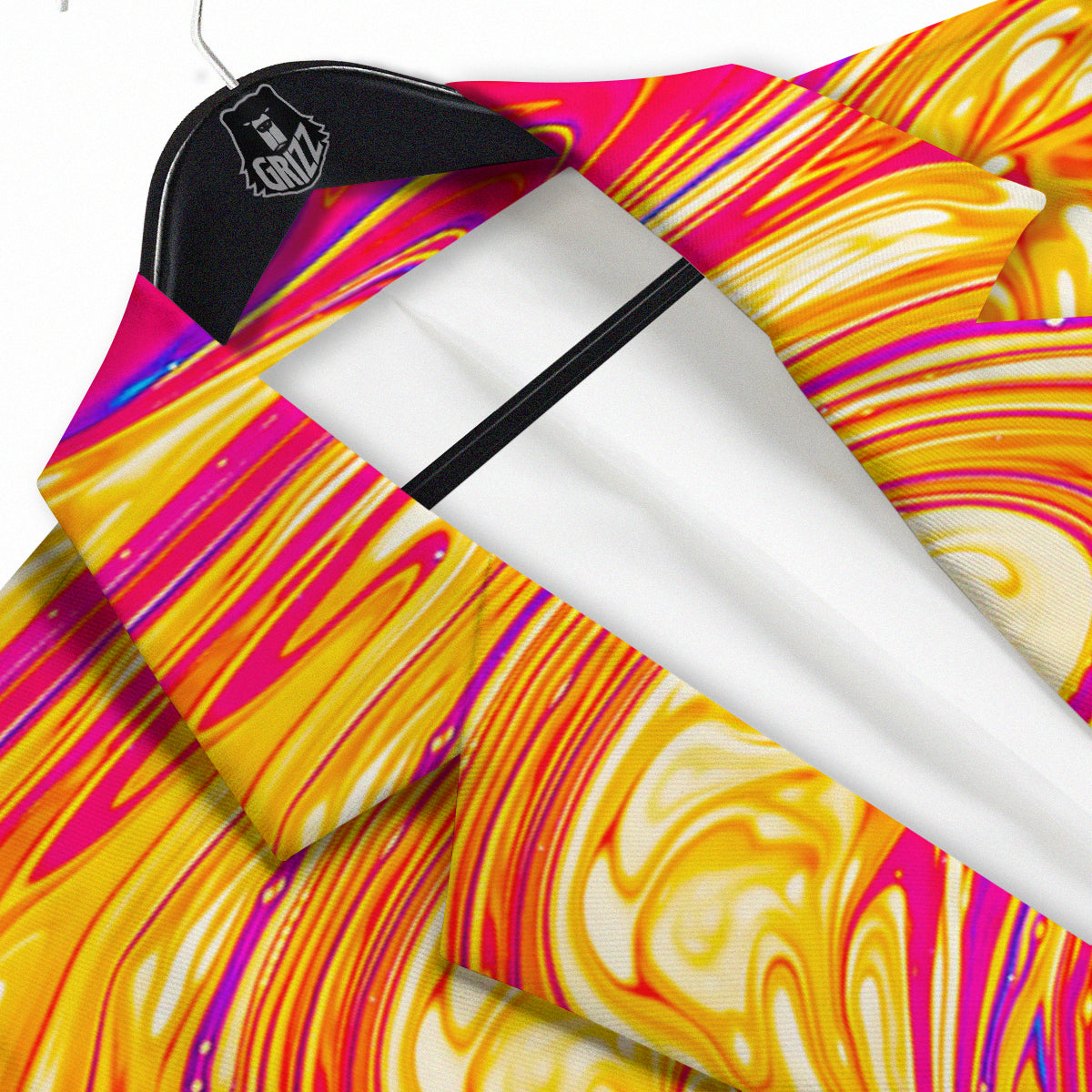 Abstract Orange Psychedelic Print Men's Sport Coat-grizzshop