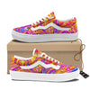 Abstract Orange Psychedelic Print Skate Shoes-grizzshop