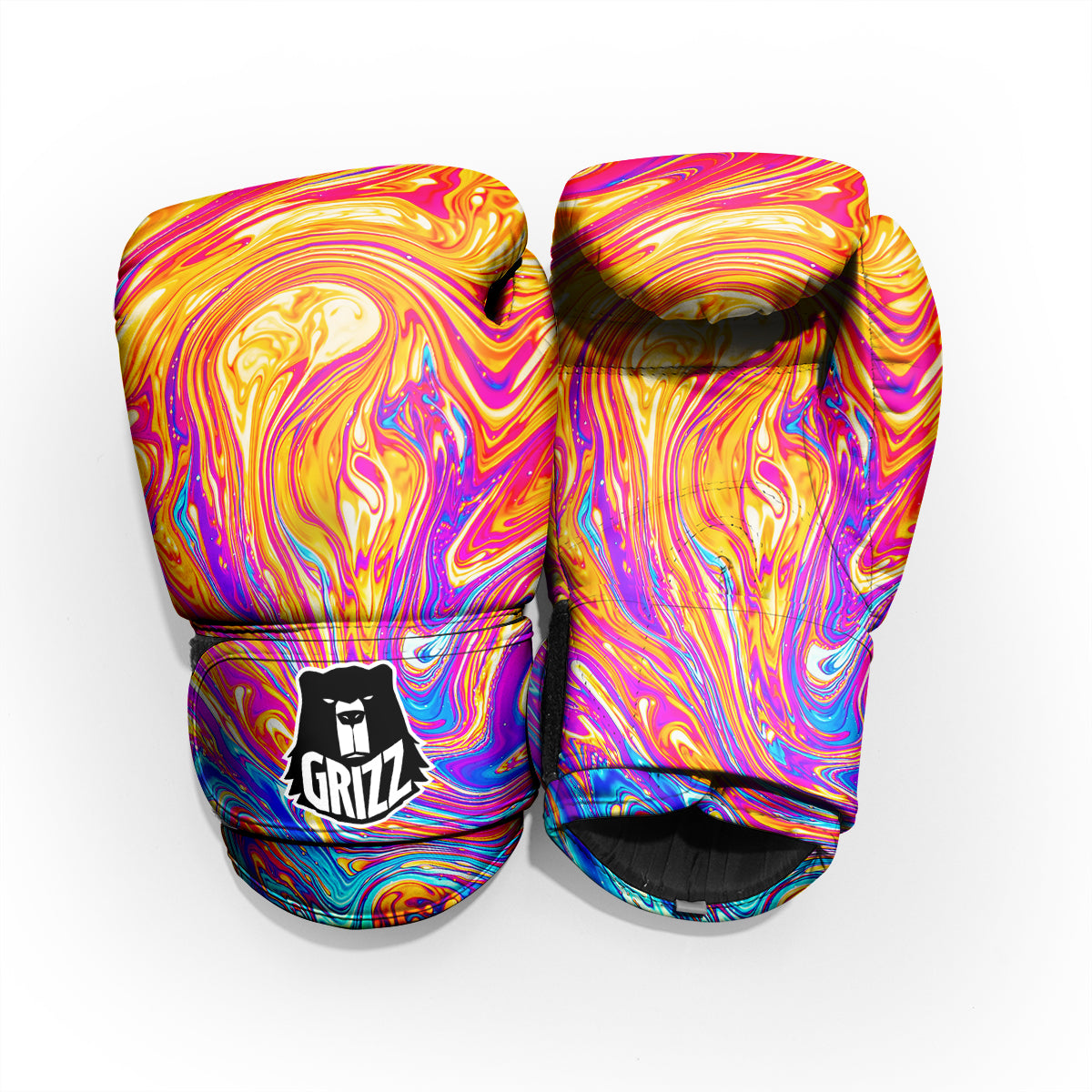 Abstract Orange Psychedelic Print Pro Boxing Glove