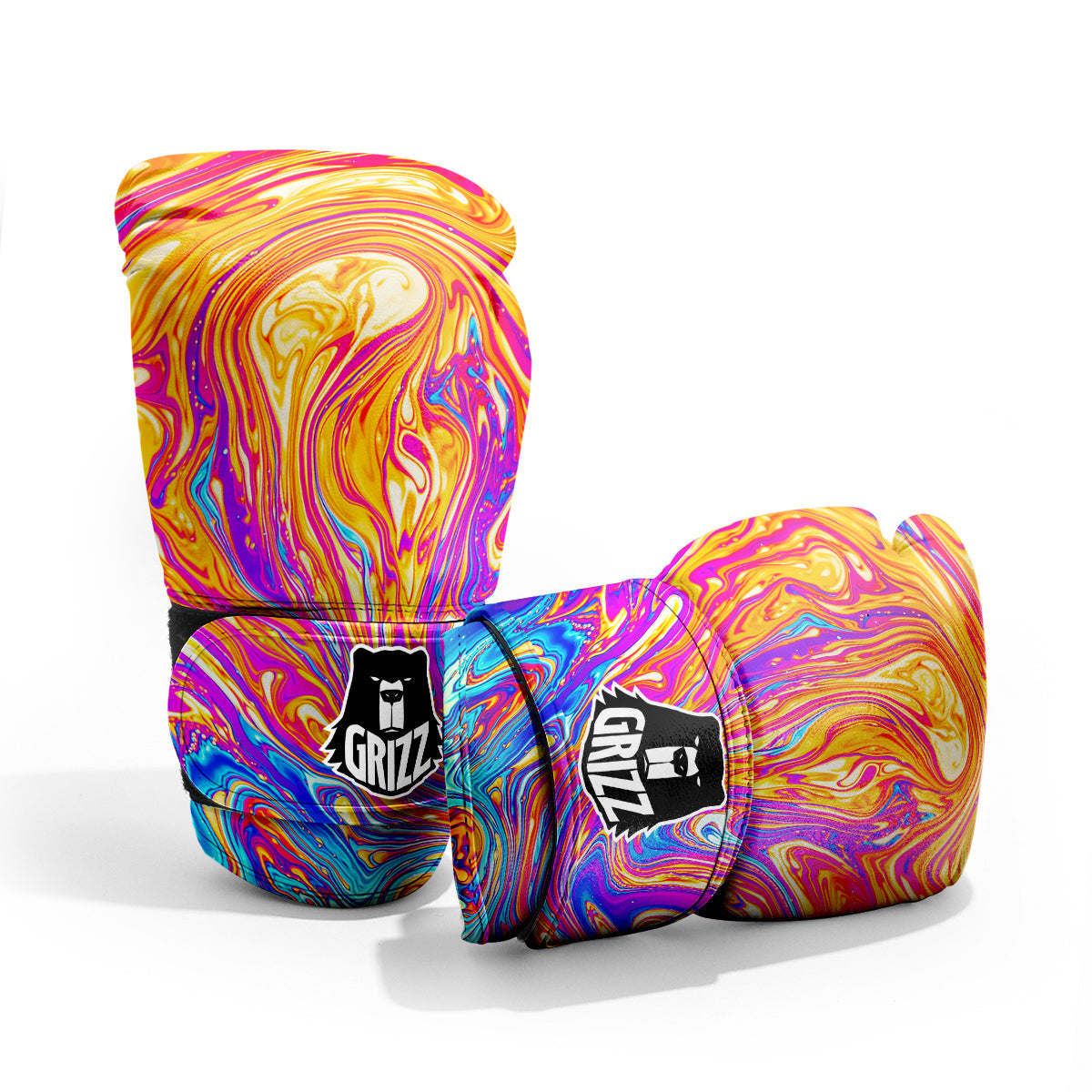 Abstract Orange Psychedelic Print Pro Boxing Glove