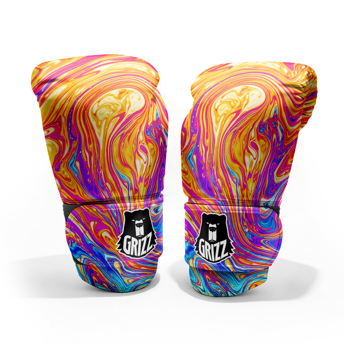 Abstract Orange Psychedelic Print Pro Boxing Glove