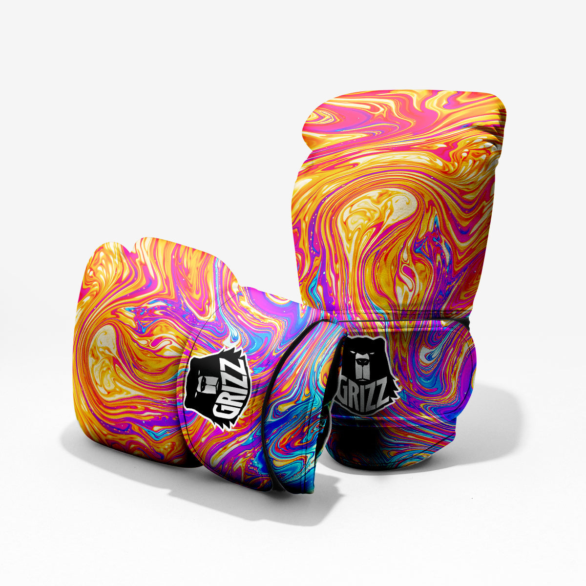 Abstract Orange Psychedelic Print Pro Boxing Glove