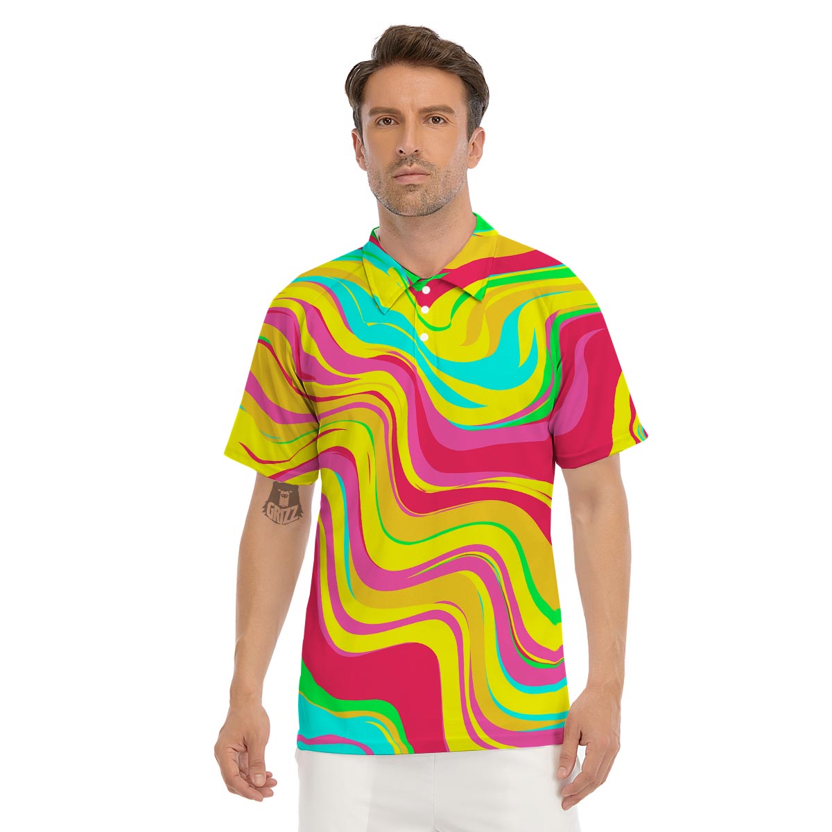 Abstract Paint Men's Golf Shirts-grizzshop