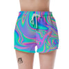 Abstract Pastel Holographic Women's Shorts-grizzshop