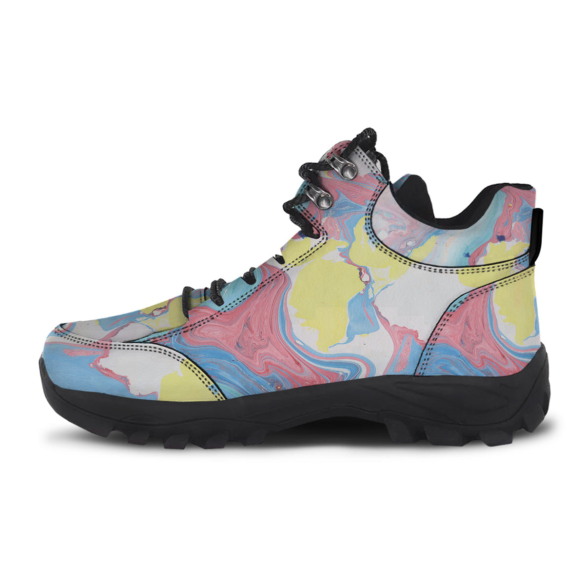 Abstract Pastel Texture Marble Print Hiking Shoes-grizzshop