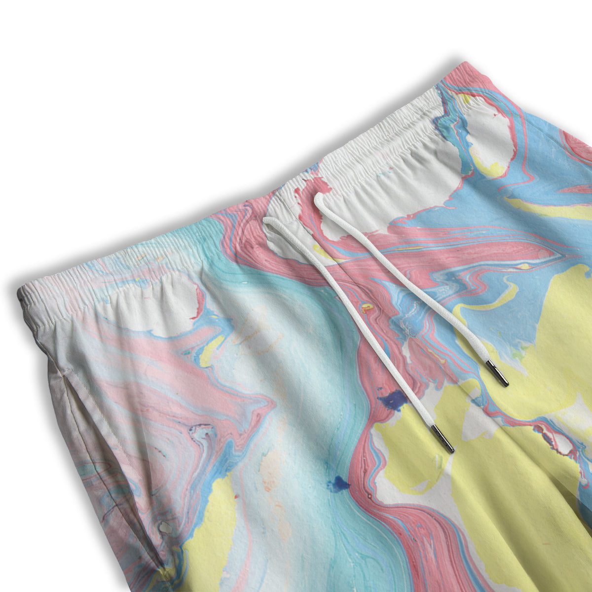 Abstract Pastel Texture Marble Print Men's Athletic Shorts