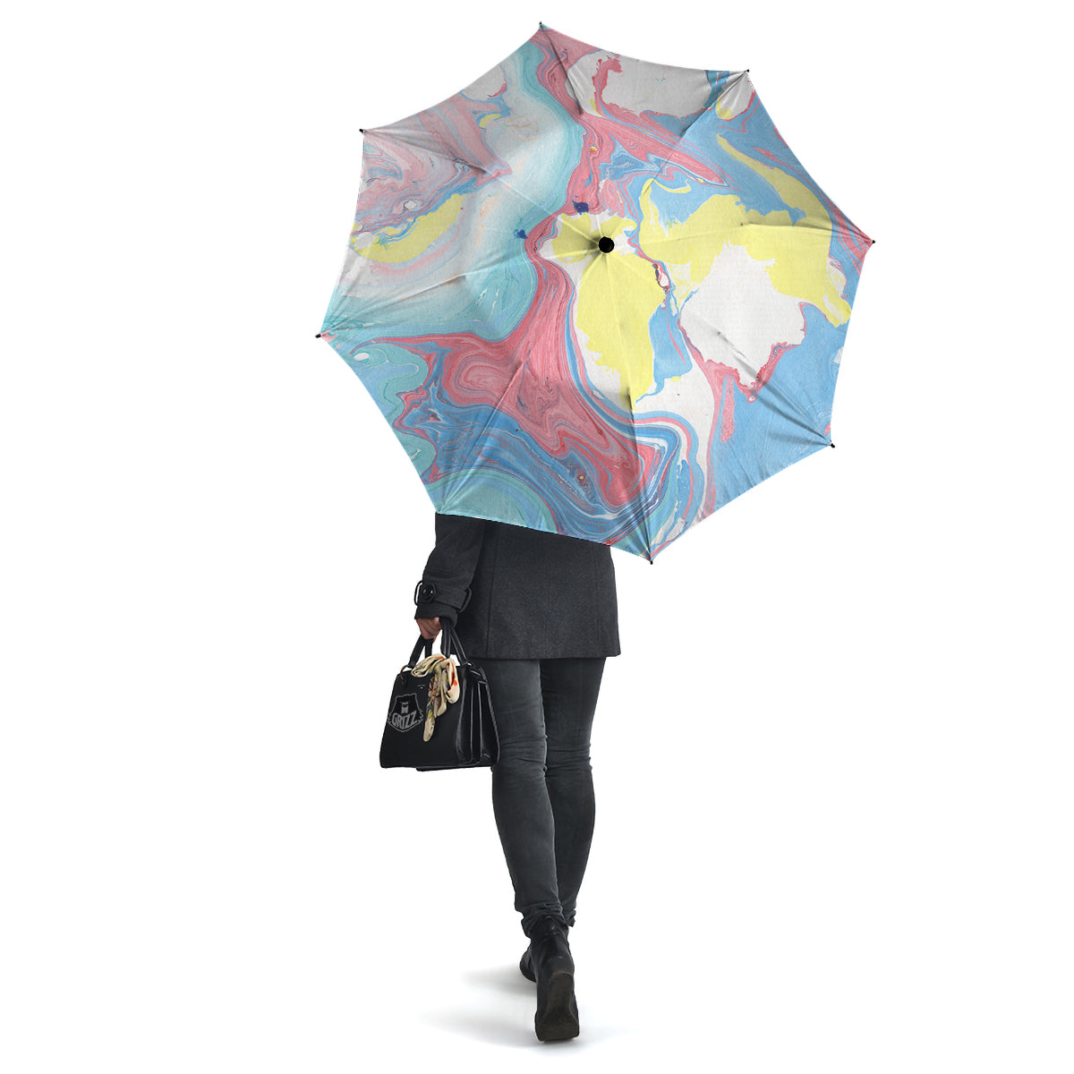 Abstract Pastel Texture Marble Print Umbrella-grizzshop
