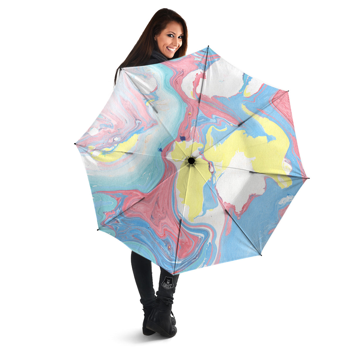Abstract Pastel Texture Marble Print Umbrella-grizzshop