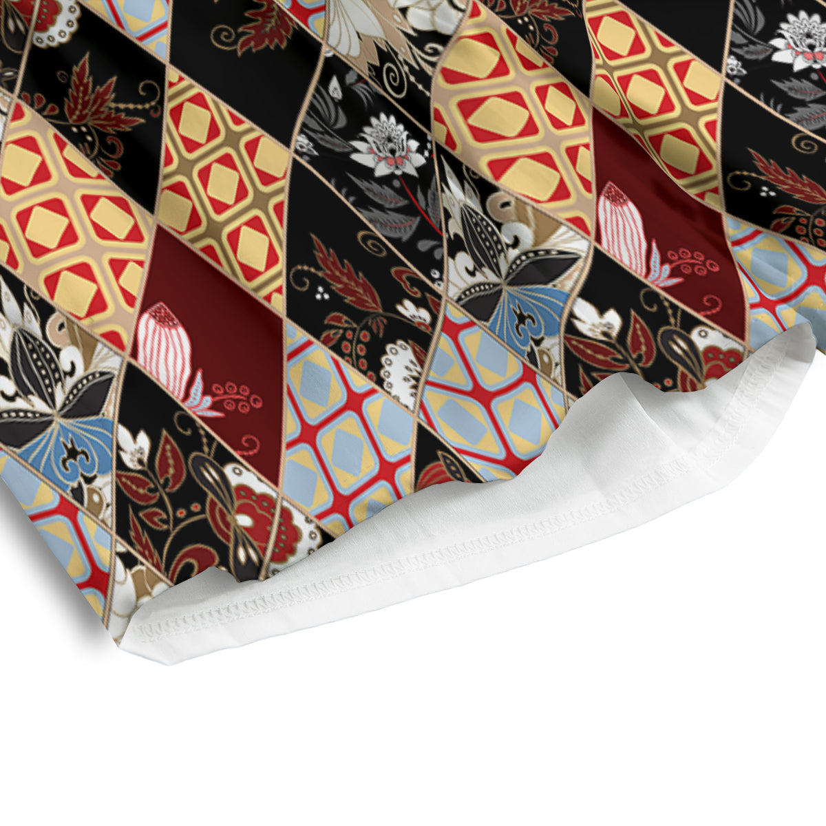 Abstract Patchwork Floral Print Pattern Men's Athletic Shorts