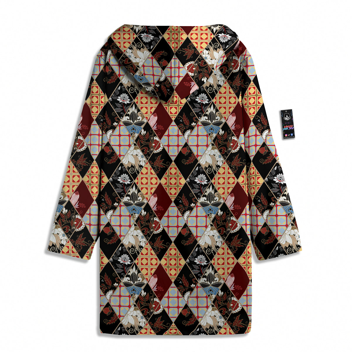 Abstract Patchwork Floral Print Pattern Men's Windbreaker Jacket-grizzshop