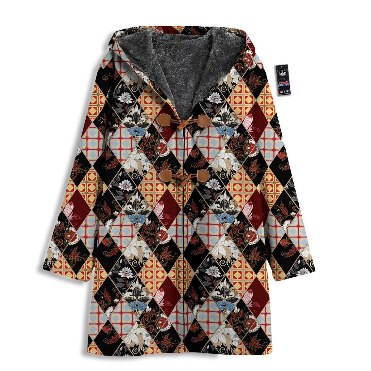 Abstract Patchwork Floral Print Pattern Men's Windbreaker Jacket-grizzshop