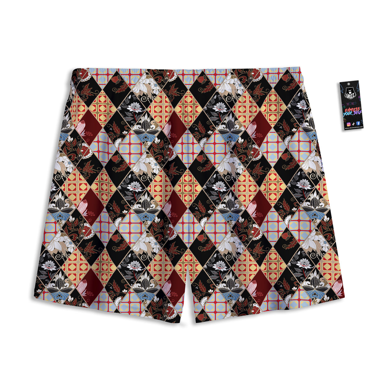 Alien UFO Green Cute Print Mesh Shorts