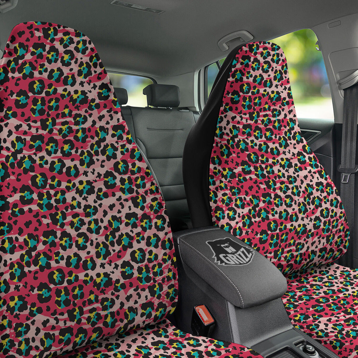 Abstract Pink Leopard Skin Print Pattern Car Seat Covers-grizzshop