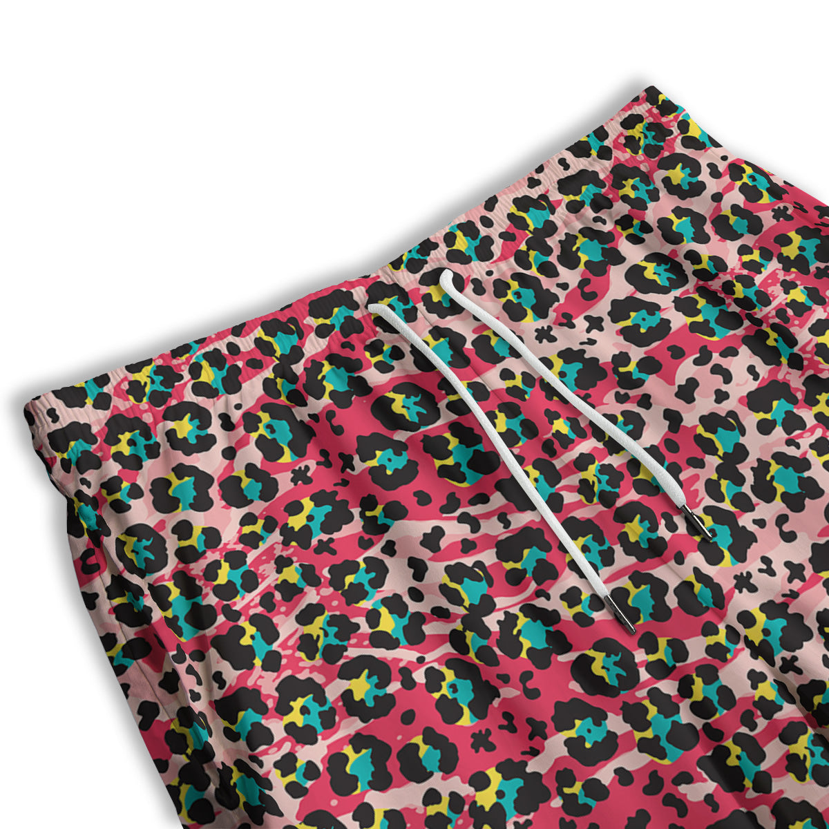 Abstract Pink Leopard Skin Print Pattern Men's Athletic Shorts