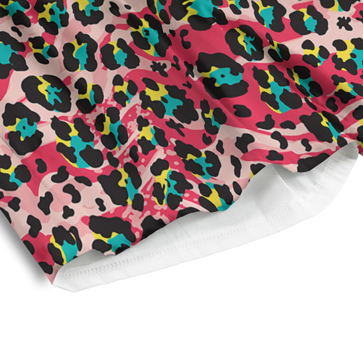 Abstract Pink Leopard Skin Print Pattern Men's Athletic Shorts